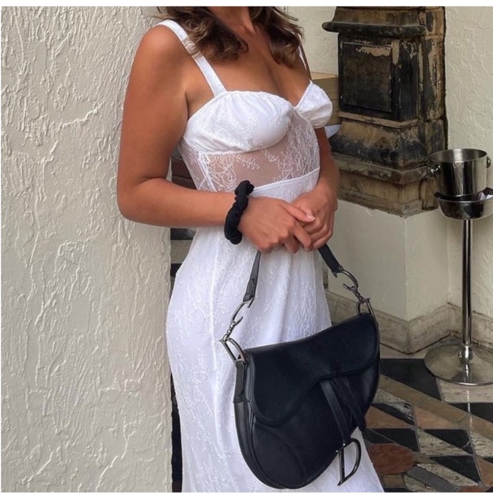 Danielle Bernstein Womens Lace Sheer Midi Dress - Picture 16 of 16